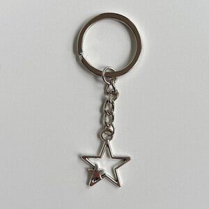 y2k 2000s star pendant keyring for keychain